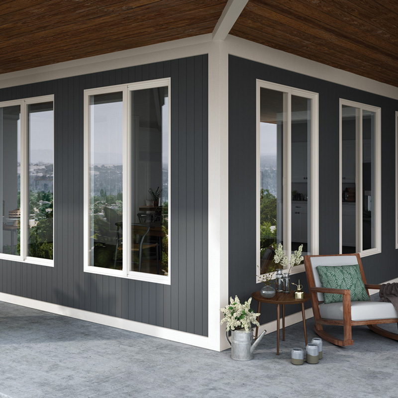four windows on a house