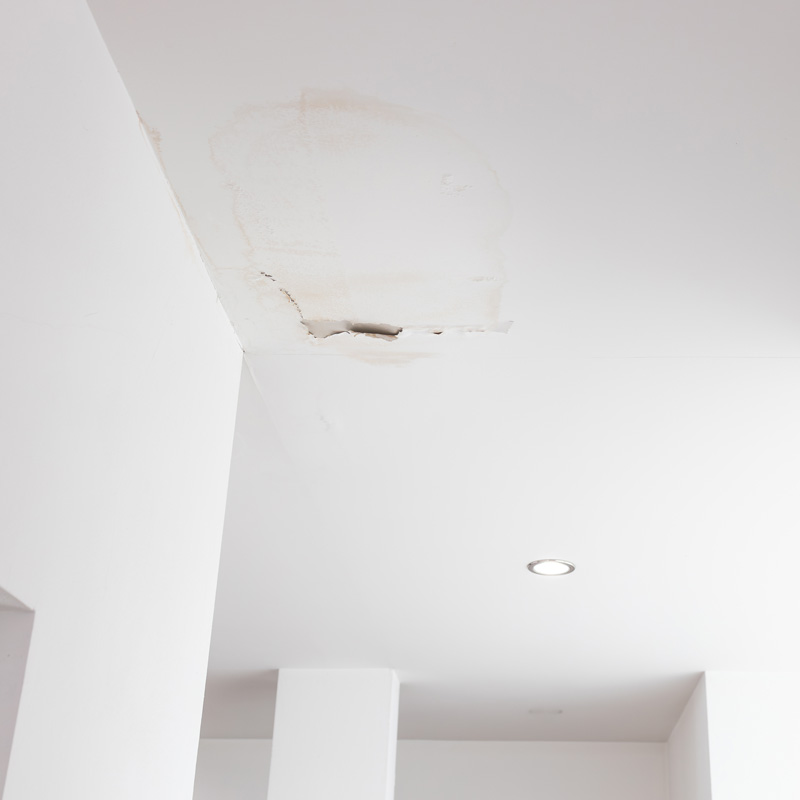 damage on ceiling from leak